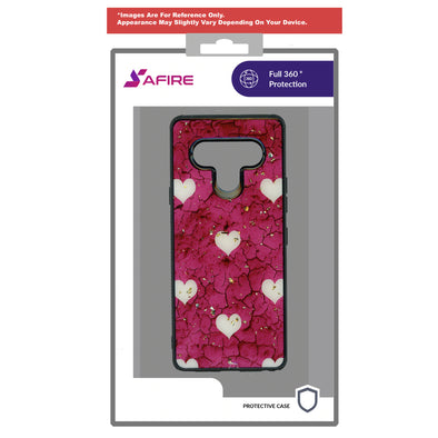 SAFIRE Samsung A21 2020 A215 Marble Case Pink Hearts