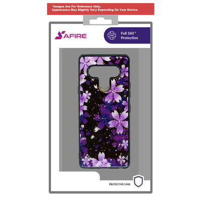 SAFIRE Samsung A21 2020 A215 Marble Case Purple Flower