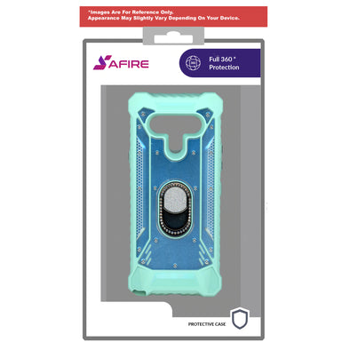 SAFIRE LG Aristo 5 Magnetic Rugged Bling w/ Kickstand Case Teal