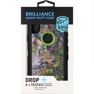 Brilliance HEAVY DUTY iPhone XR Camo Series Case With Circle Hole Green