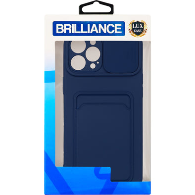 Brilliance LUX iPhone 12 PRO MAX Push window card case Navy Blue