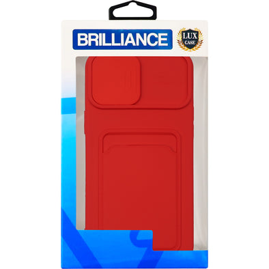 Brilliance LUX iPhone 12 PRO MAX Push window card case Red