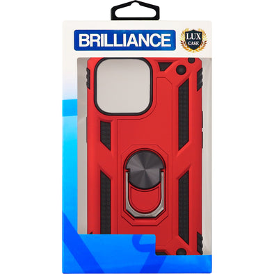Brilliance LUX iPhone 13 Pro Sergeant Anti-fall Bracket Armor Case Red