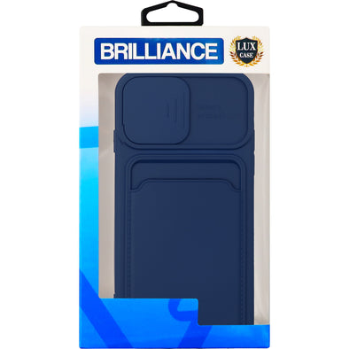 Brilliance LUX iPhone 7G/8G Push window card case Navy Blue