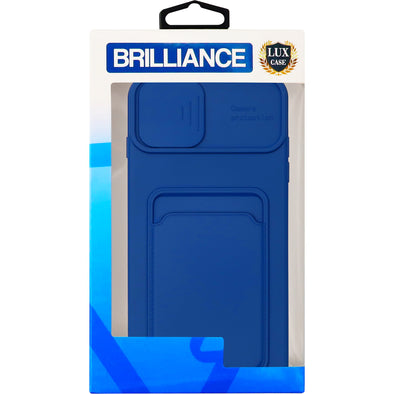 Brilliance LUX iPhone 7P/8P Push window card case Navy Blue
