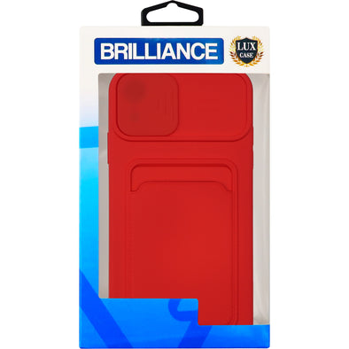 Brilliance LUX iPhone XR Push window card case Red