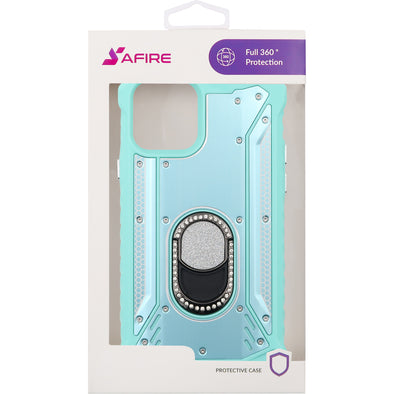 SAFIRE iPhone 11 Pro Magnetic Rugged Bling w/ Kickstand Case Teal