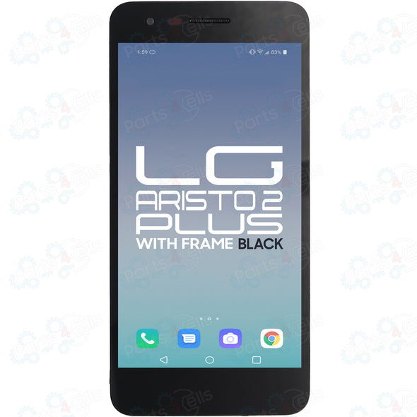 LG Aristo 2 Plus LCD With Touch + Frame  Black