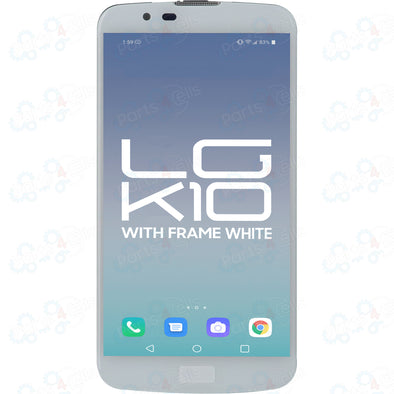 LG K10 LCD With Touch + Frame K420N White