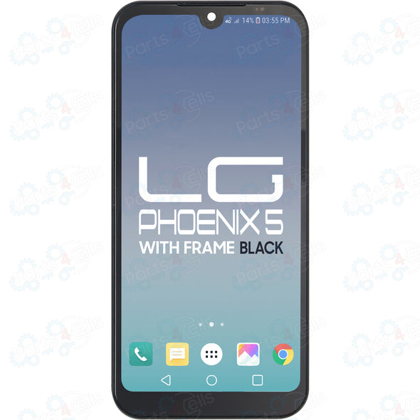 LG Phoenix 5 / K31 / K8X / K300 / Aristo 5  LCD with Touch + Frame Black with Volume & Power Flex