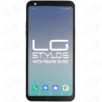 LG Stylo 5 LCD with Touch Silver Frame - LG Stylo 5 Parts
