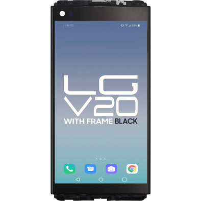 LG V20 LCD With Touch + Frame Black