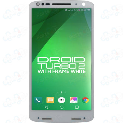 Motorola Droid Turbo 2 LCD With Touch + Frame White XT1580