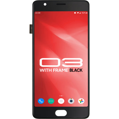 OnePlus Three LCD with Touch + Frame Black