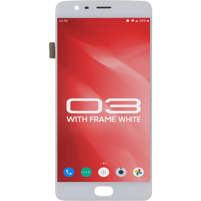 OnePlus Three LCD with Touch + Frame White
