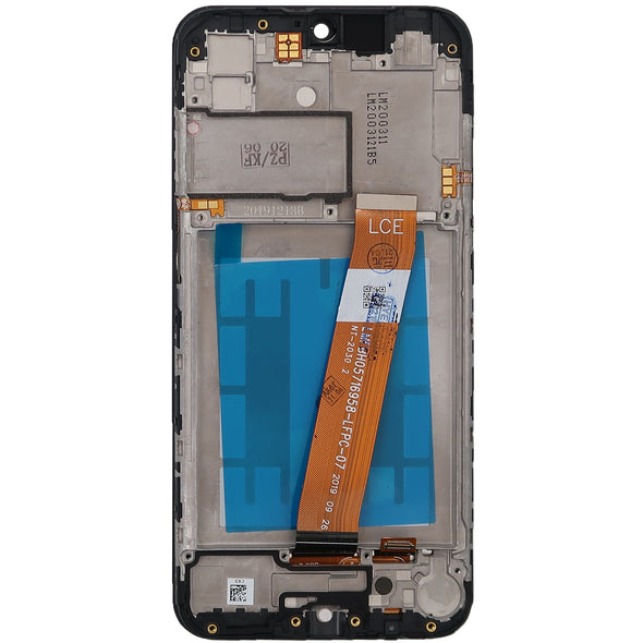 Samsung A01 LCD With Touch + Frame Black (small connector & smaller digitizer)  (Micro USB Frame)