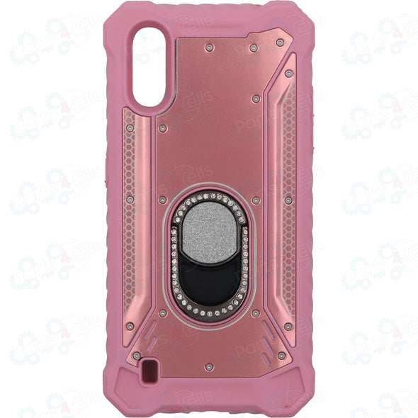 SAFIRE Samsung A01 SM-A015 2020 Magnetic Rugged Bling w/ Kickstand Case Pink