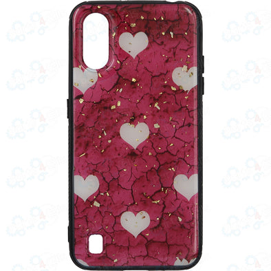 SAFIRE Samsung A01 SM-A015 2020 Marble w/ Heart Case Pink