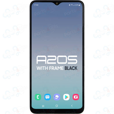 Samsung A20S 2019 A207 LCD with Touch + Frame Black Service Pack