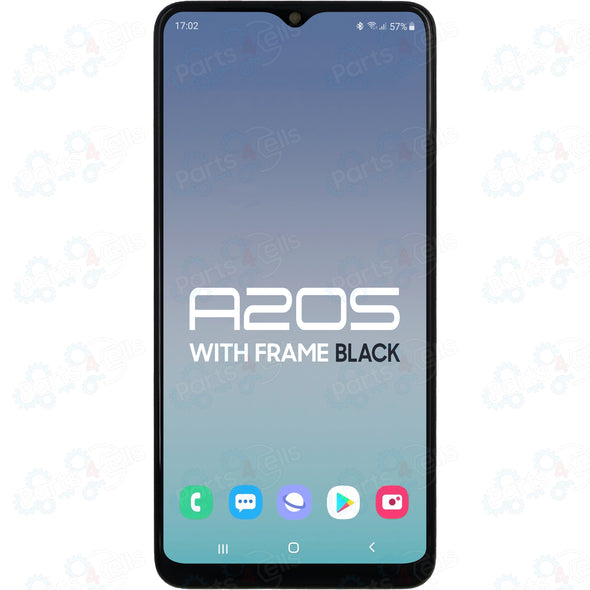 Samsung A20S 2019 A207 LCD with Touch + Frame Black Service Pack