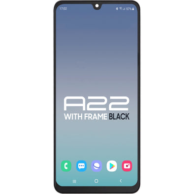 Samsung A22 A225 LCD With Touch + Frame Black Best Quality