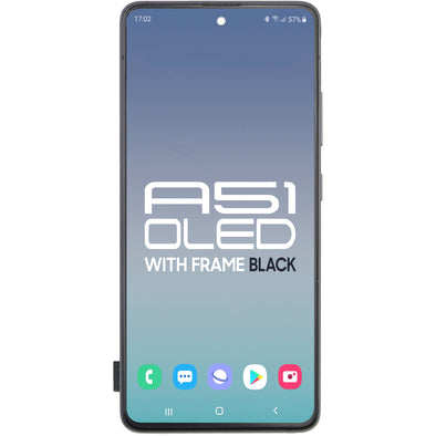 Samsung A51 2019 SM-A515 LCD with Touch + Frame Black OLED