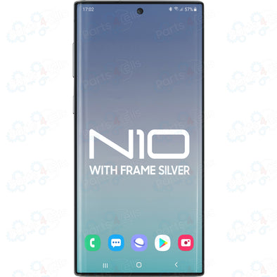 Samsung Note 10 LCD With Touch + Frame Aura Glow/ Silver