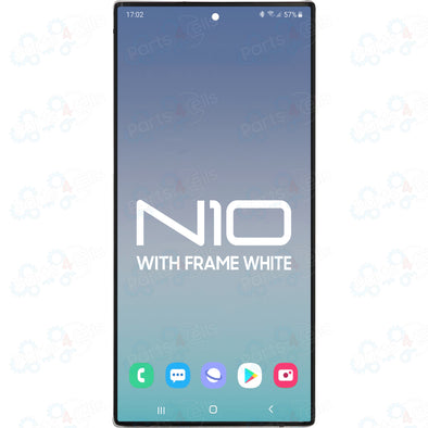 Samsung Note 10 LCD With Touch + Frame Aura White Service Pack