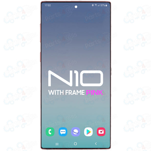 Samsung Note 10 LCD With Touch + Frame Aura Pink Service Pack