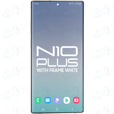 Samsung Note 10 Plus LCD With Touch + Frame Aura White Service Pack