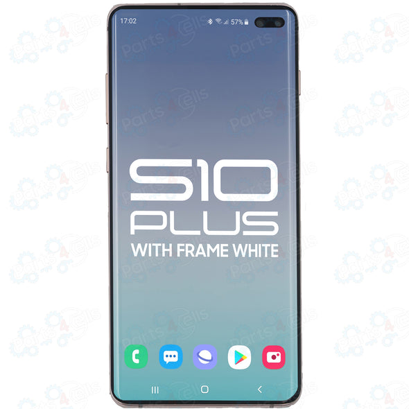 Samsung S10 Plus LCD with Touch + Frame Ceramic White  SERVICE PACK