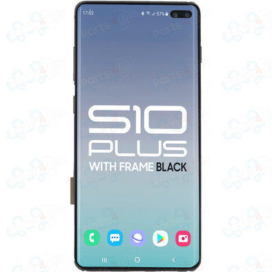 Samsung S10 Plus LCD with Touch + Frame Prism Black SERVICE PACK