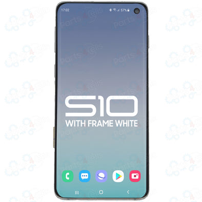 Samsung S10 LCD with Touch + Frame Prism White SERVICE PACK