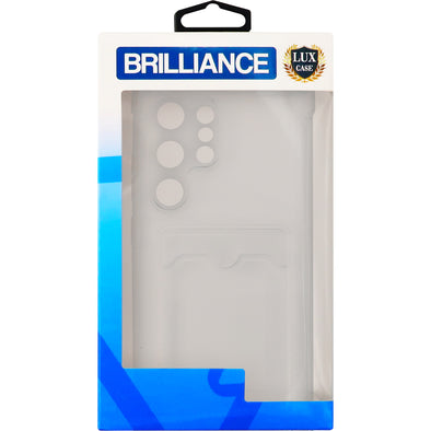 Brilliance LUX Samsung S22 Ultra Anti-Drop Card Holder Case Clear