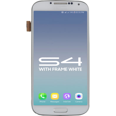 Samsung S4 LCD With Touch + Frame White International
