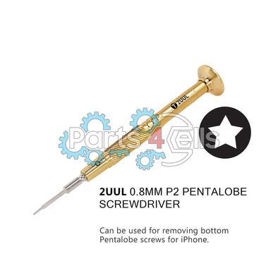 2UUL Brass Handle Heavy Weight Screwdriver for Phone Repair - 0.8mm P2 Pentalobe