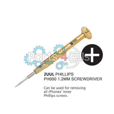 2UUL Brass Handle Heavy Weight Screwdriver for Phone Repair - Phillips PH000 1.2mm