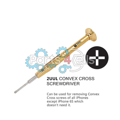 2UUL Brass Handle Heavy Weight Screwdriver for Phone Repair - Convex Cross - 2.5mm