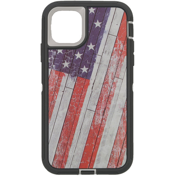 Brilliance HEAVY DUTY iPhone 11 Pro Max Camo Series Case Wooden American Flag