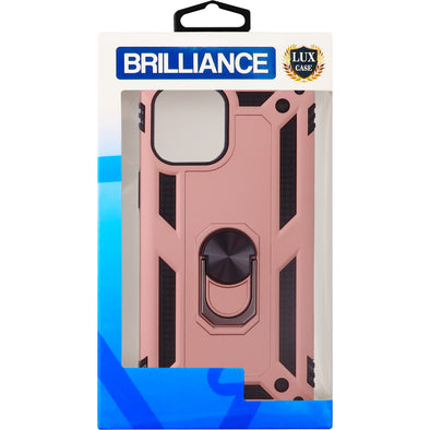 Brilliance LUX iPhone 12 PRO MAX Sergeant Anti-fall Bracket Armor Case Peach