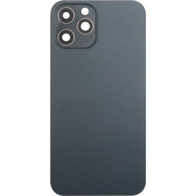 iPhone 12 Pro Max Back Glass Door w/ Camera Lens Black (No Logo)