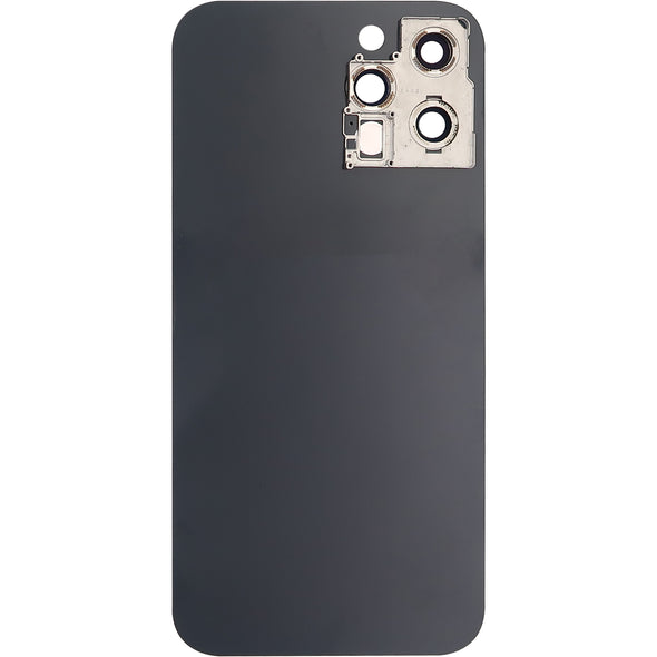 iPhone 12 Pro Max Back Glass Door w/ Camera Lens Black (No Logo)
