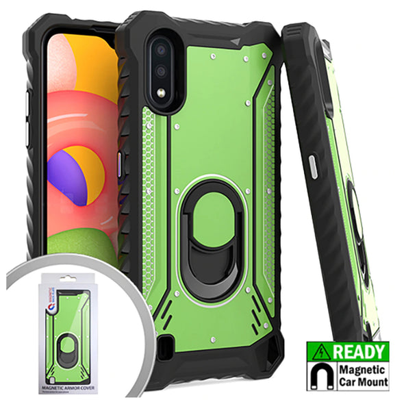 SAFIRE Samsung A21 2020 A215 Magnetic Rugged w/ Kickstand Army Green