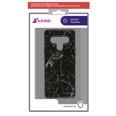 SAFIRE LG Aristo 5 Marble Case Black & Gold