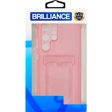 Brilliance LUX Samsung S22 Ultra Anti-Drop Card Holder Case Pink