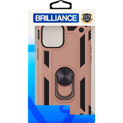 Brilliance LUX iPhone 12 Sergeant Anti-fall Bracket Armor Case Peach