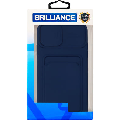 Brilliance LUX iPhone XR Push window card case Navy Blue