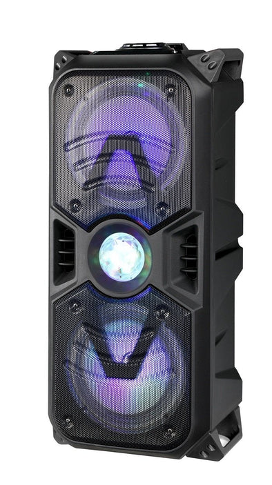 8" SPEAKER WITH TWS FUNCTION, WIRG TROLLY,WIRED MIC,USB,BLUE TOOTH,RECHARGEABLE BATTERY ,REMOTE Red