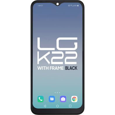 LG K22 LCD With Touch + Frame Black
