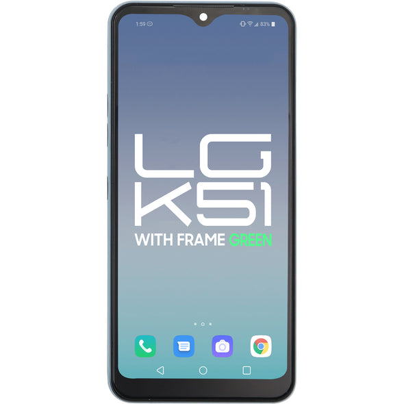 LG K51 LCD With Touch + Frame Midnight Green Incell
